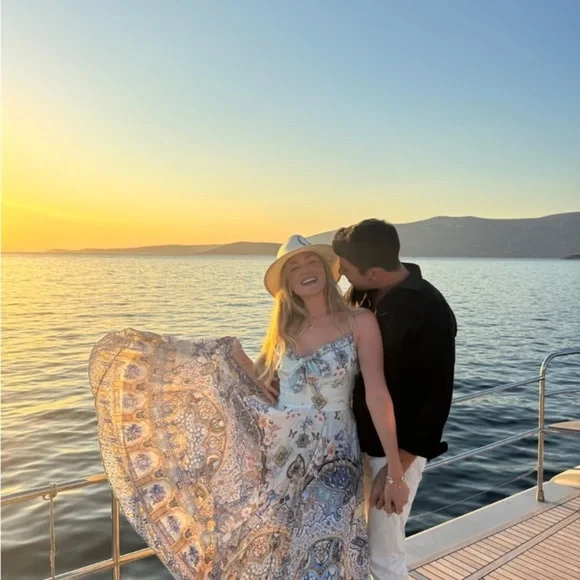 Camilla Salvador Summer Long Silk Maxi Dress‎ With Tie Front Size Small - Picture 4 of 16